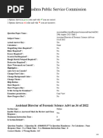 Maharashtra Public Service Commission: Assistant Director of Forensic Science Advt No 34 of 2022