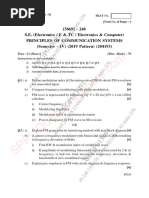 Be Electronics and Telecommunication Engineering Semester 4 2022 May Principles of Communication Systems Pocs Pattern 2019