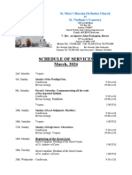 Schedule of Divine Services - March, 2024 - Website