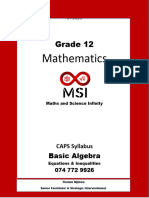 Basic Algebra Revision Booklet