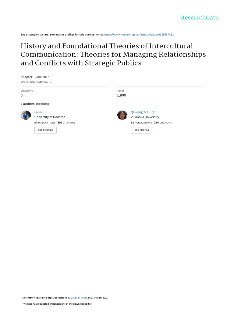 History And Foundational Theories Of Intercultural Communication