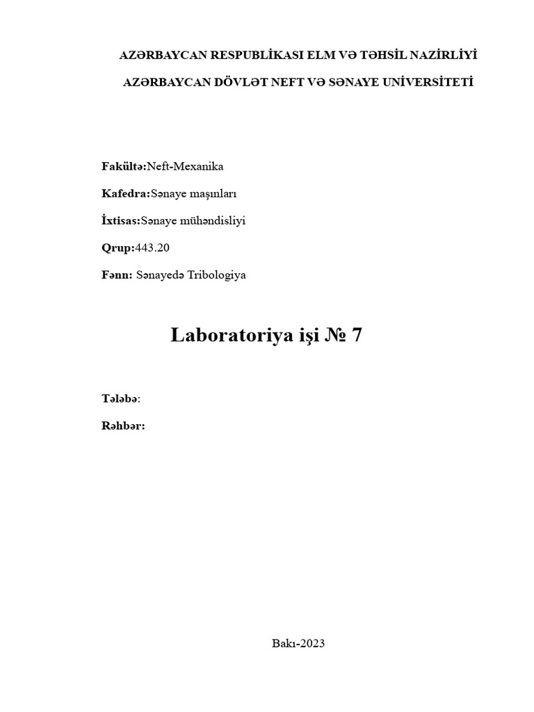 Labaratoriya Işi 7 | PDF