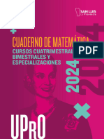 Cuaderno MATEMATICA Cursos Cuatrimestrales, Bimestrales y Esp