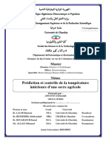 Prédiction Et Contrôle de La Température Intérieure D'une Serre Agricole (Courge)