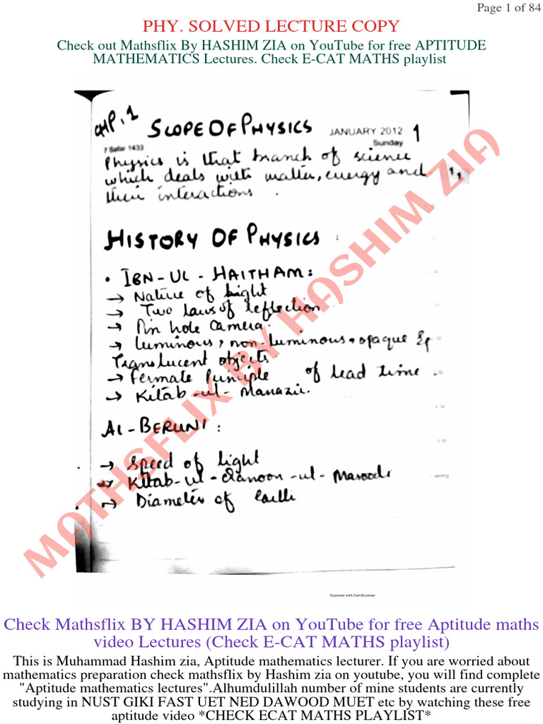 Phy. Notes Copy Ned | PDF | Mathematics | Science