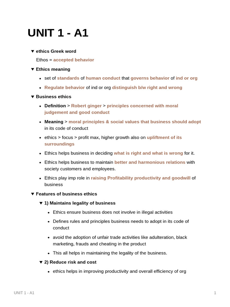 eUNIT 1 - A1 | PDF | Business