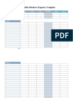 Monthly Business Expense Template