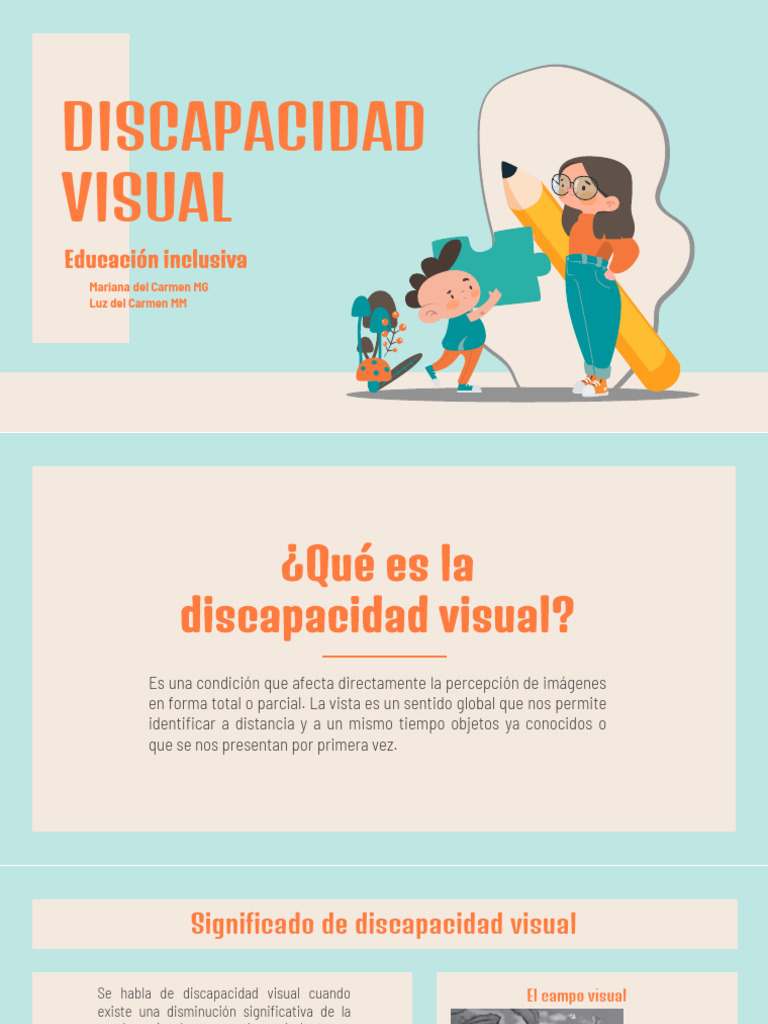 Educación Inclusiva y Discapacidad Visual | PDF | Percepción visual ...
