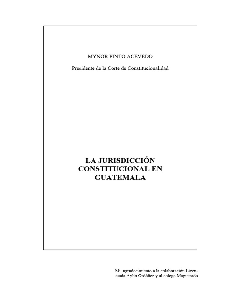 Jurisdicción Constitucional en Guatemala | PDF | Separación de poderes ...