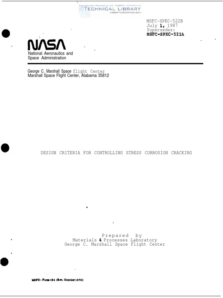 NASA-MSFC-SPEC-522B Design Criteria For Controlling Stress Corrosion ...