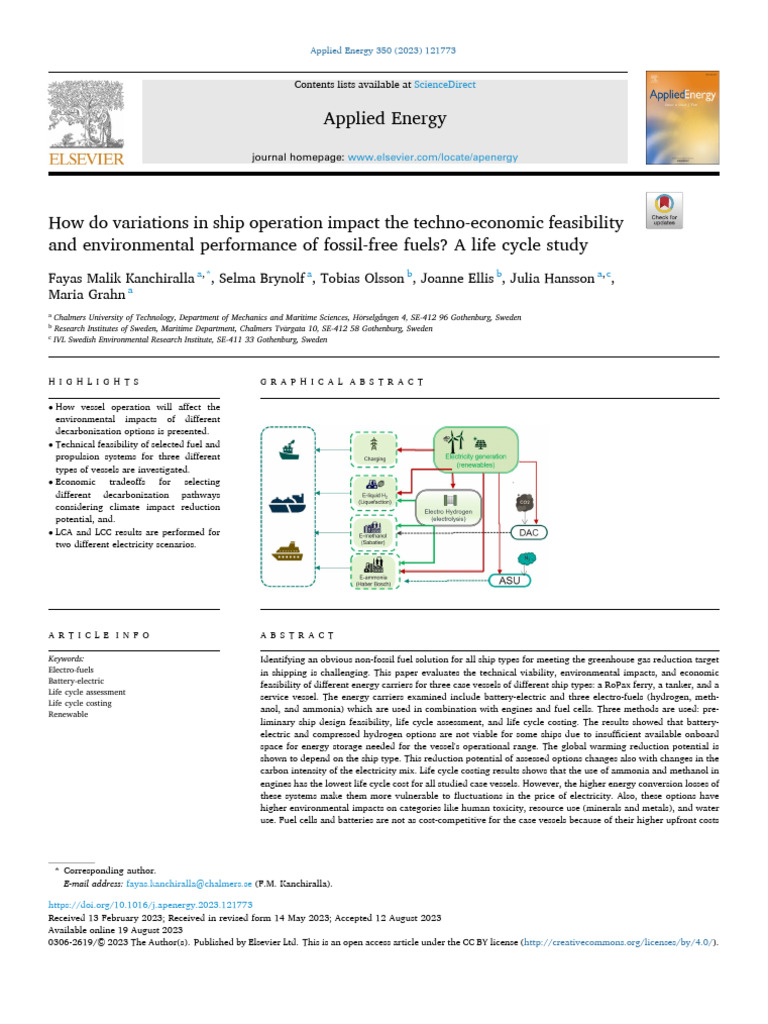 How Do Variations in Ship Operation Impact The Techno-Economic ...