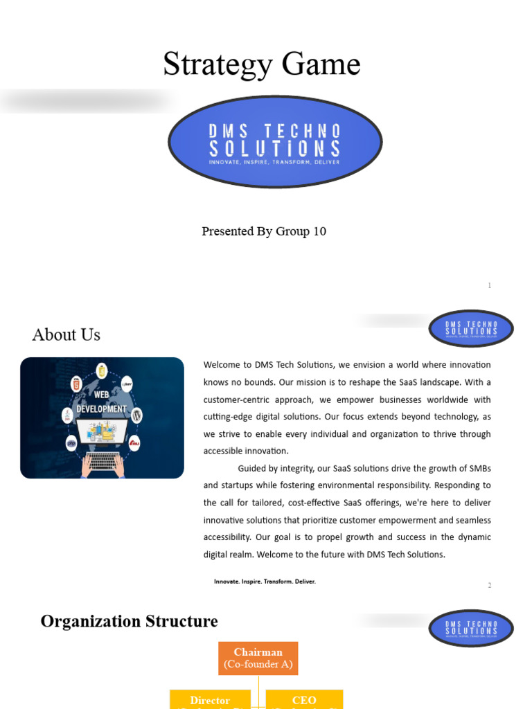 Group 10 - Strategy Game - DMS Tech Solutions - Revised | PDF | Balance ...
