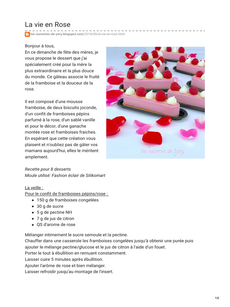 Gâteau Framboise-Rose pour Maman | PDF | Chocolat | Meringue