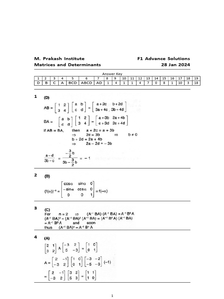 Chemistry Answer Key - MPI 2024 | PDF | Teaching Methods & Materials