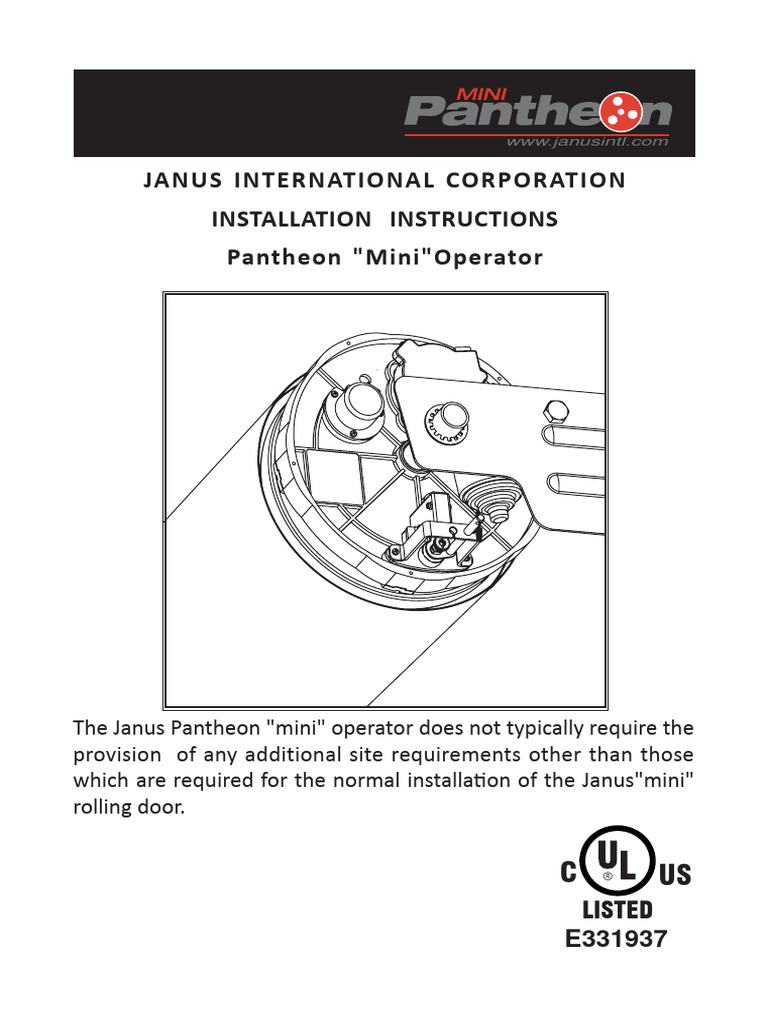 Janus Pantheon Mini Operator Installation | PDF | Electrical Connector ...