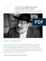 La Invasión de Los Necios - La Opinión Que Tenía Umberto Eco de Internet y Las Redes Sociales - Verne EL PAÍS