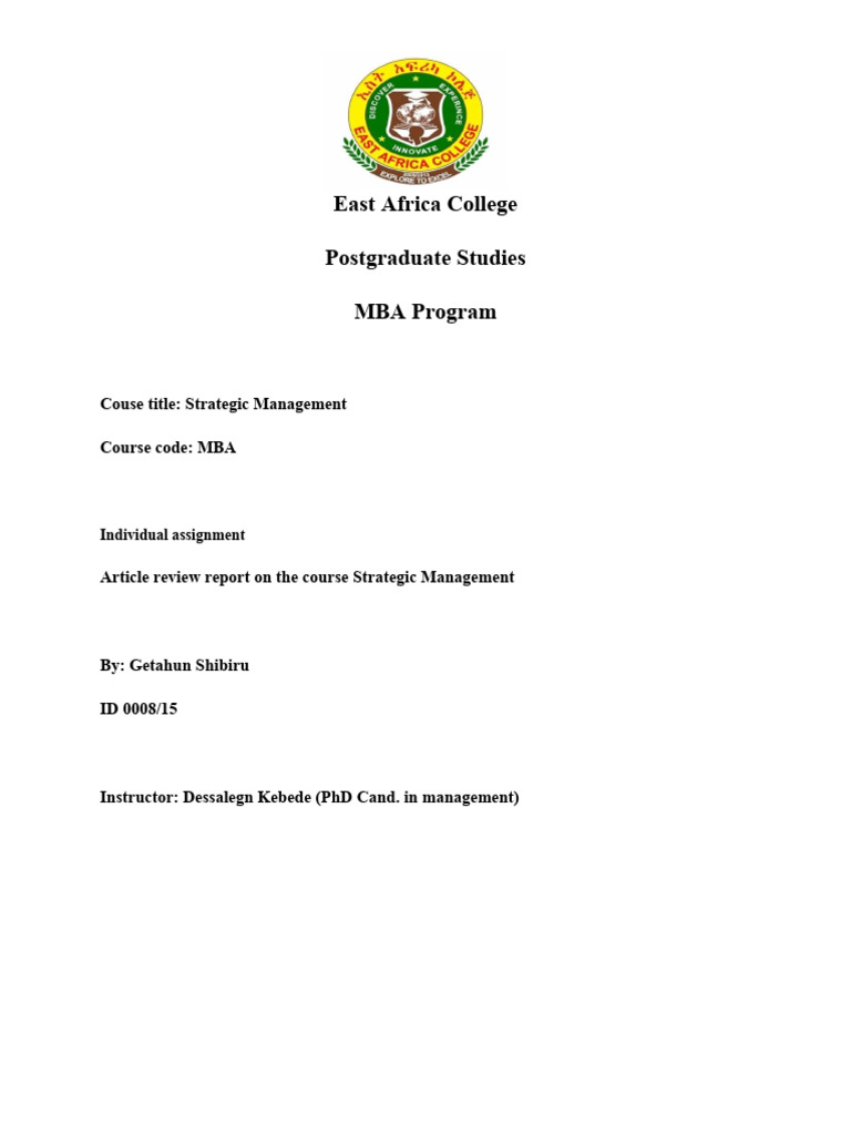Article Review Smdocument Pdf Strategic Management Nonprofit