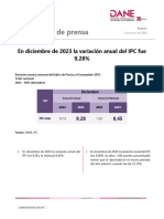 Ipc Diciembre 2023 Colombia