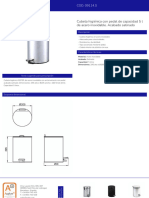 Cubeta Higiénica Con Pedal de Capacidad 5 L de Acero Inoxidable. Acabado Satinado