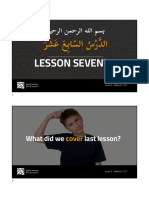 Lesson Seventeen: What Did We Last Lesson?