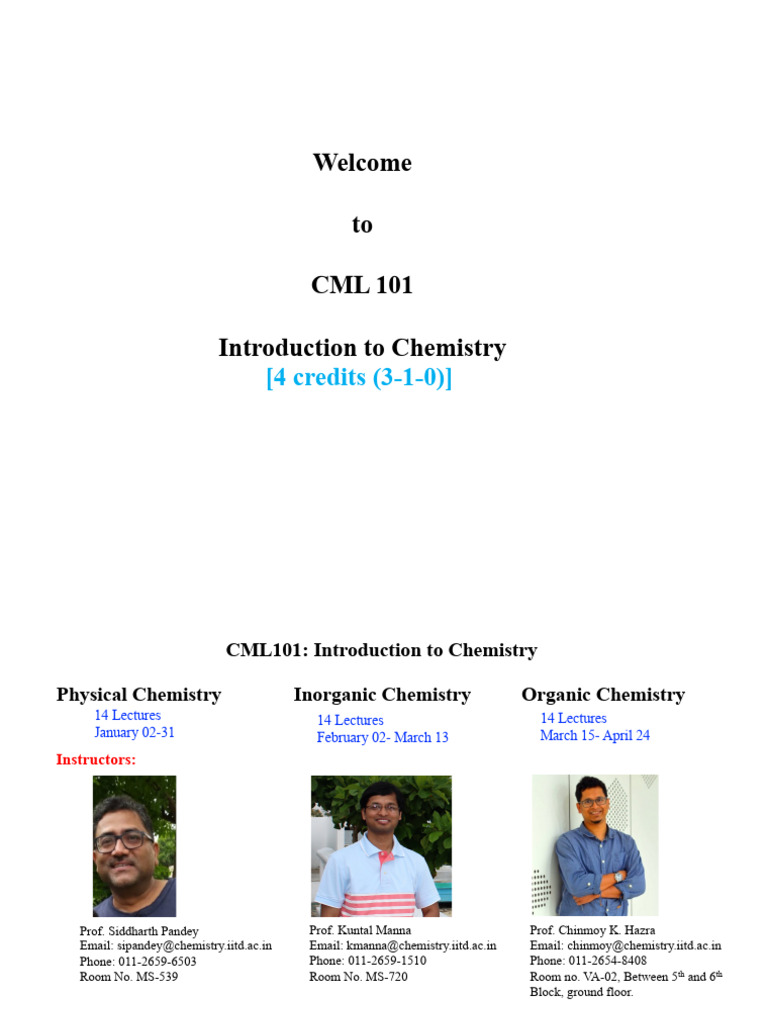 CML 101: Intro to Chemistry Course | PDF