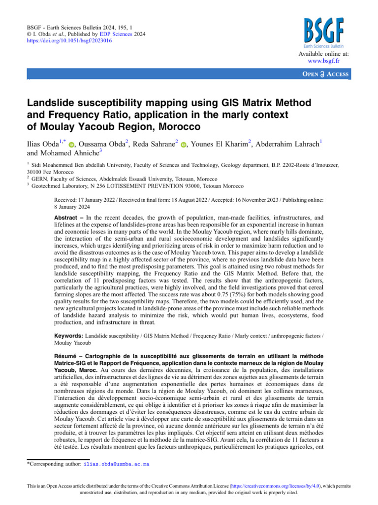 Landslide Susceptibility Mapping Using GIS Matrix | PDF | Landslide ...