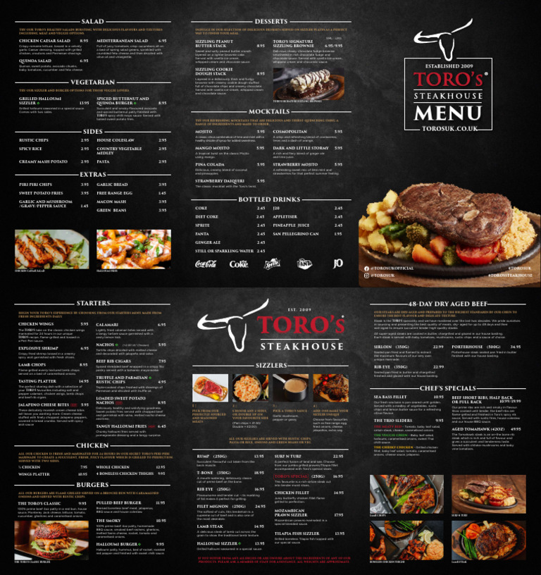Toros Menu V2 Print Compressed | PDF