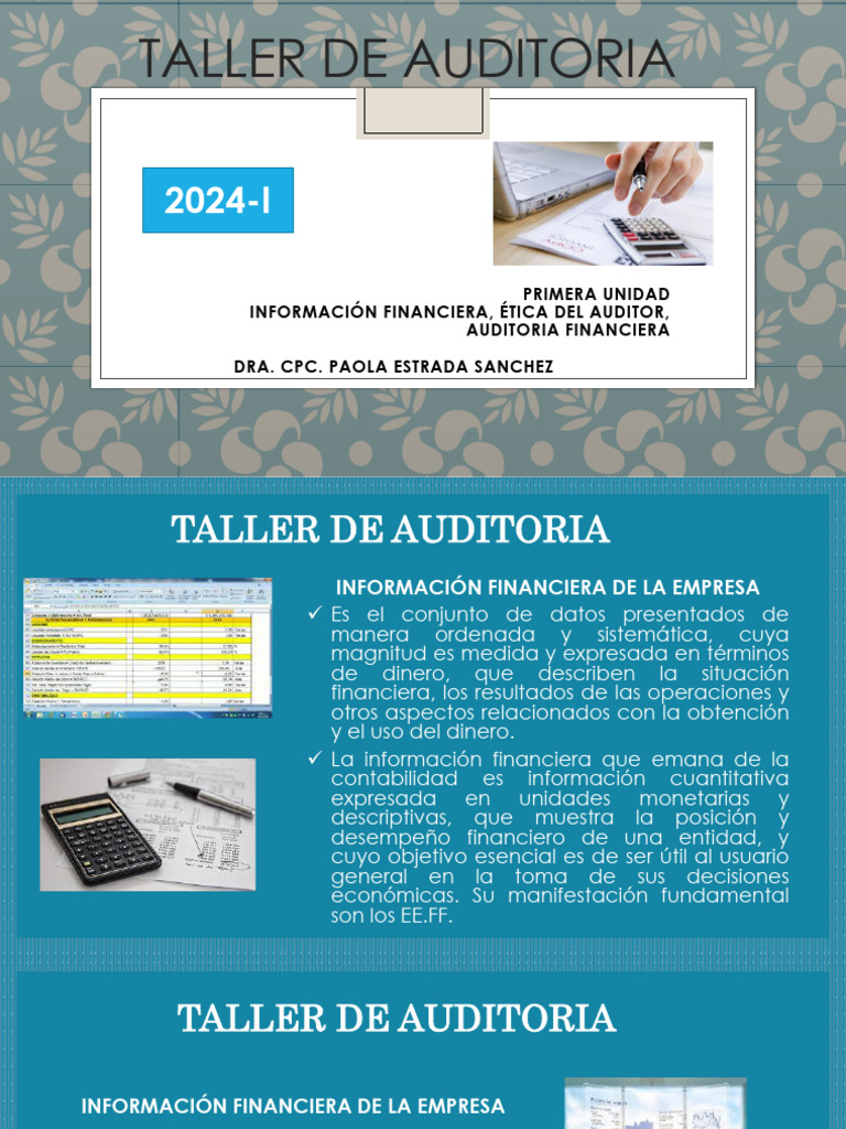 1 Unid Taller De Auditoria Parte I Pdf Auditoría Contabilidad