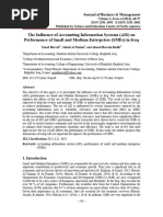 The Influence of Accounting Information Systems (Ais) On Performance of Small and Medium Enterprises (Smes) in Iraq