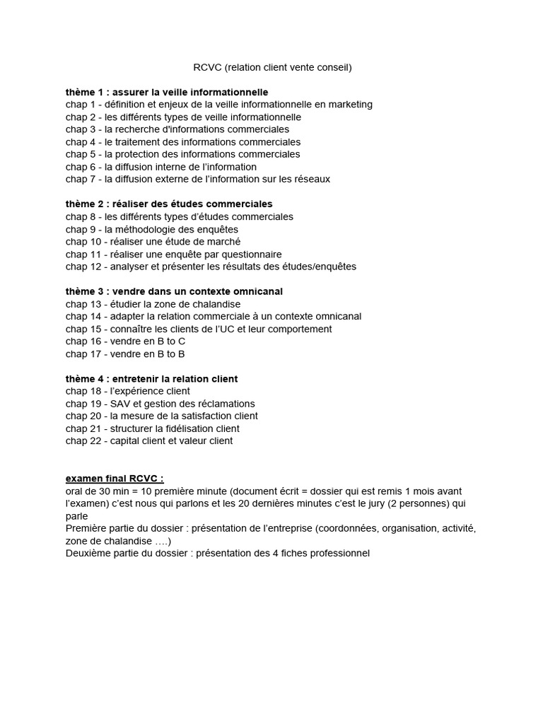 Veille et études en marketing RCVC | PDF | Commercialisation | Sécurité ...