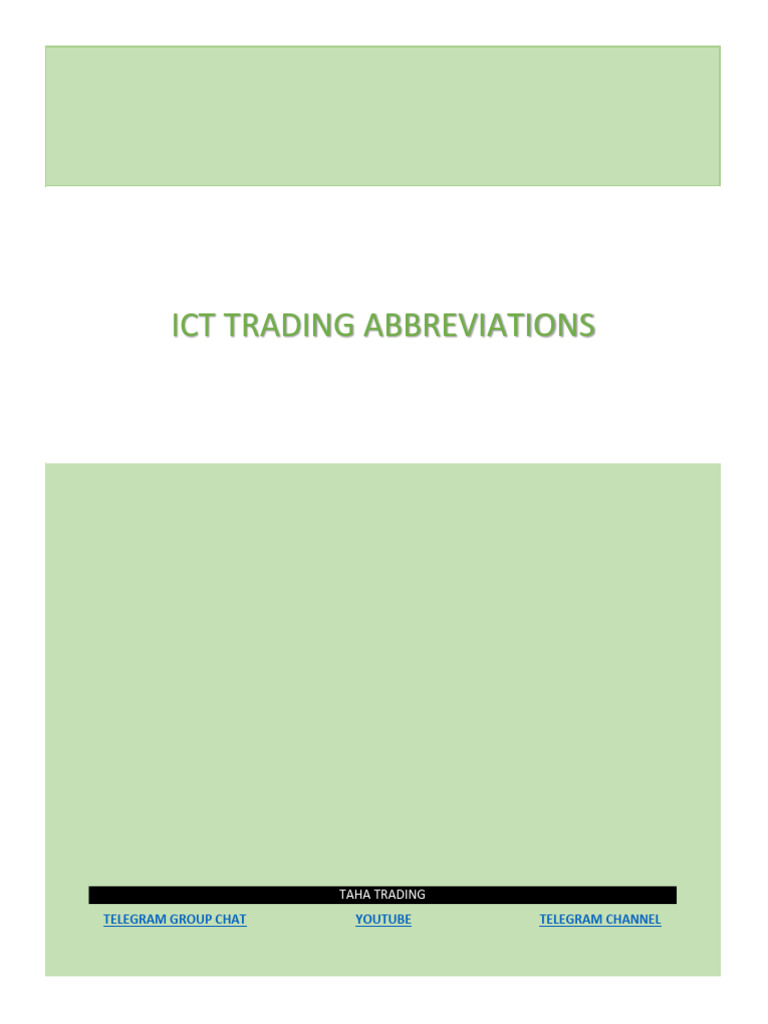 Ict Abbreviations Trading Pdf