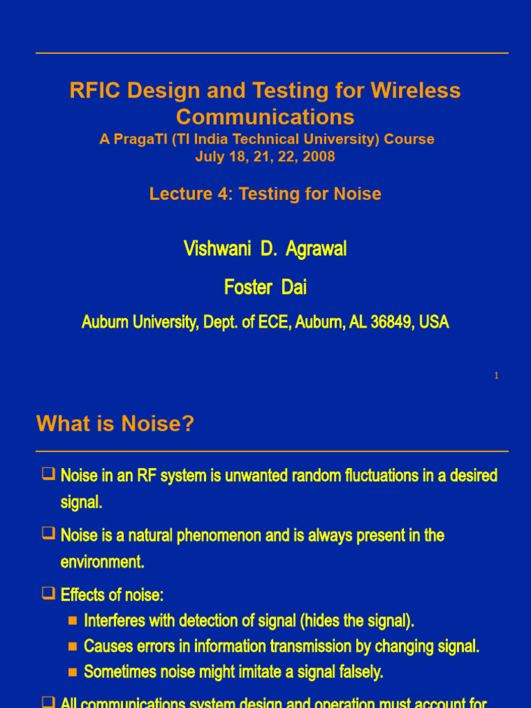Lecture 4 | PDF | Signal To Noise Ratio | Phase (Waves)