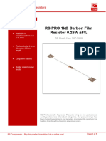 RS PRO 1kΩ Carbon Film Resistor 0.25W ±5%: Features