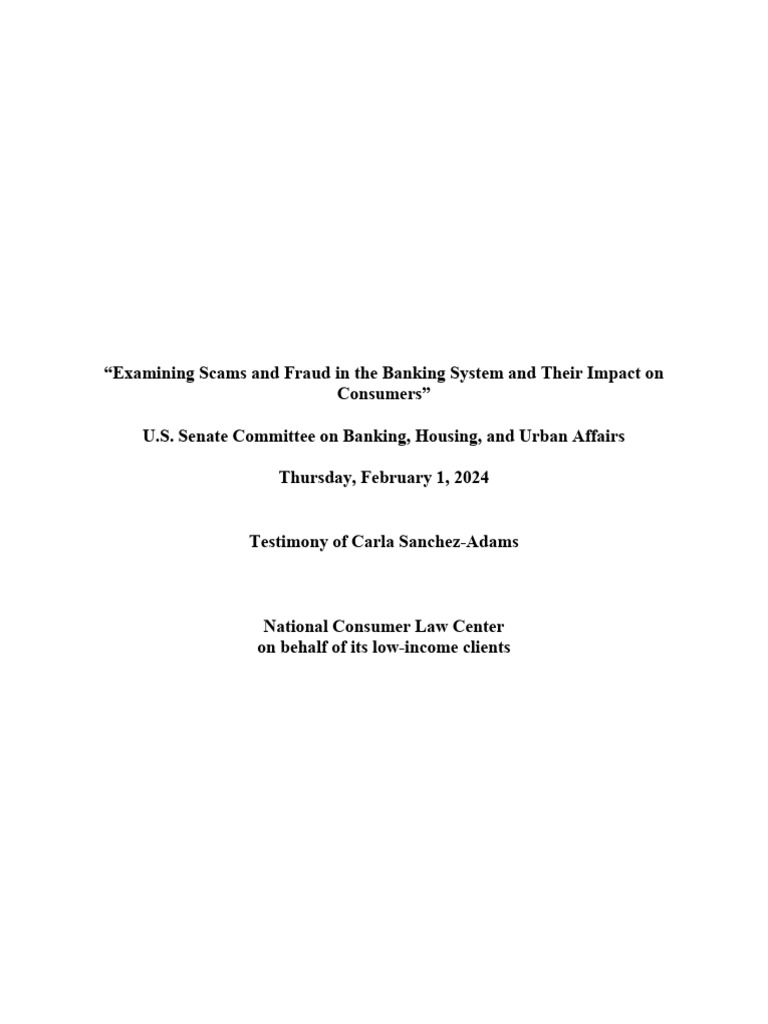 Bank not reimburse sanchez adams testimony 2 1 24 pdf fraud