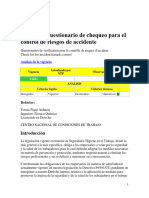 Cuestionario de Chequeo para El Control de Riesgos de Accidente