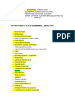 Lista de Material 2º Licenciatura.