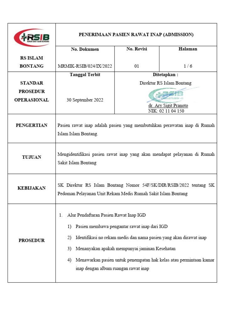 Spo Rawat Inap | PDF | Sains & Matematika