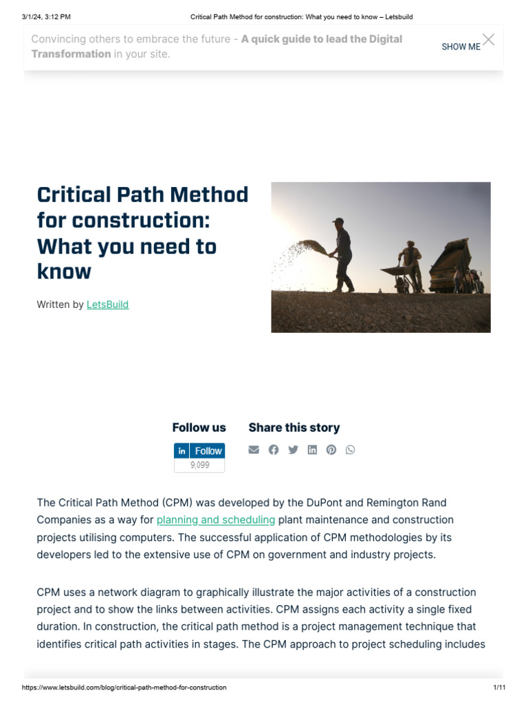 Critical Path Method For Construction - What You Need To Know ...