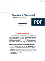 Anatomia e Fisiologia I - Aula 10 - Sistema Muscular I