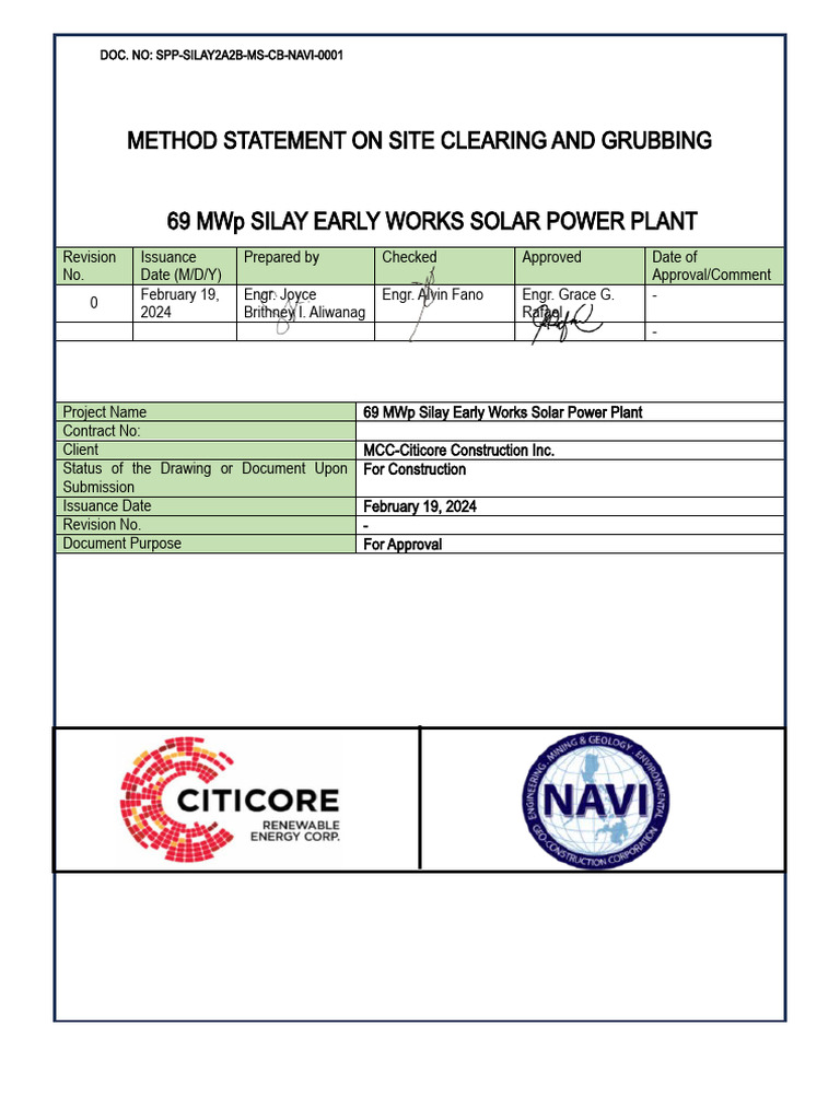 MS On Site Clearing and Grubbing | PDF | Personal Protective Equipment ...