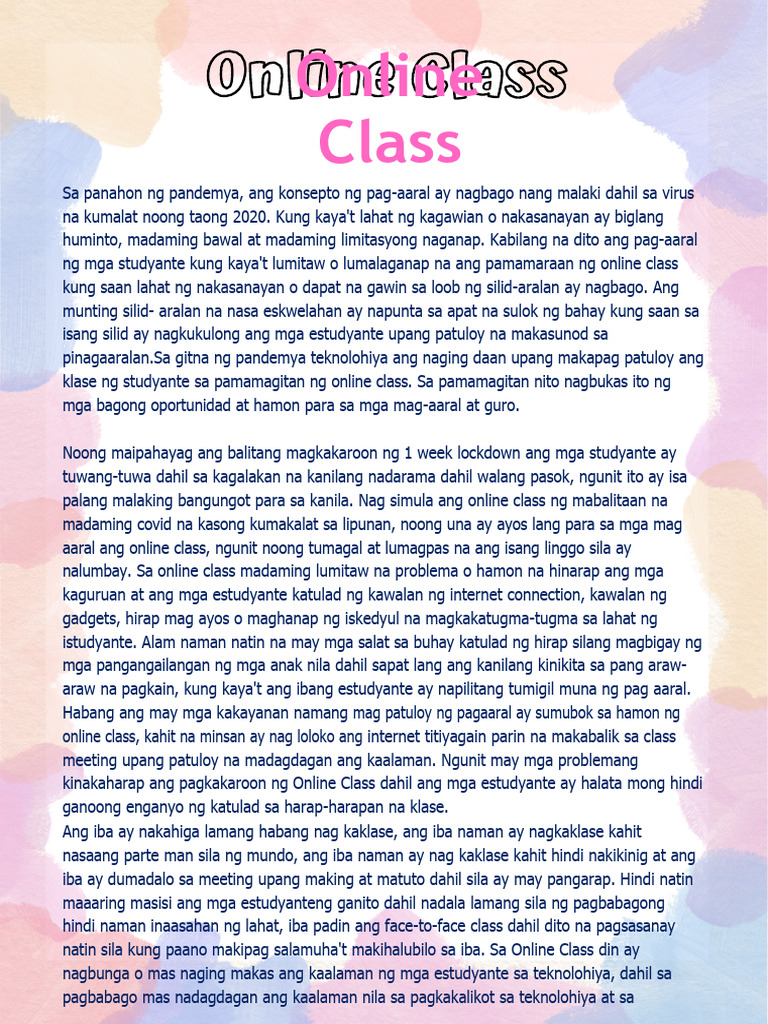 Online Class | PDF