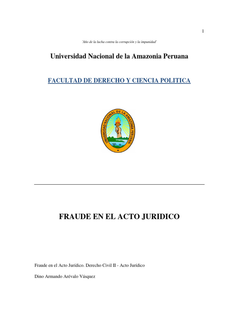 Fraude en Actos Jurídicos | PDF | Bienes (Ley) | Pagos