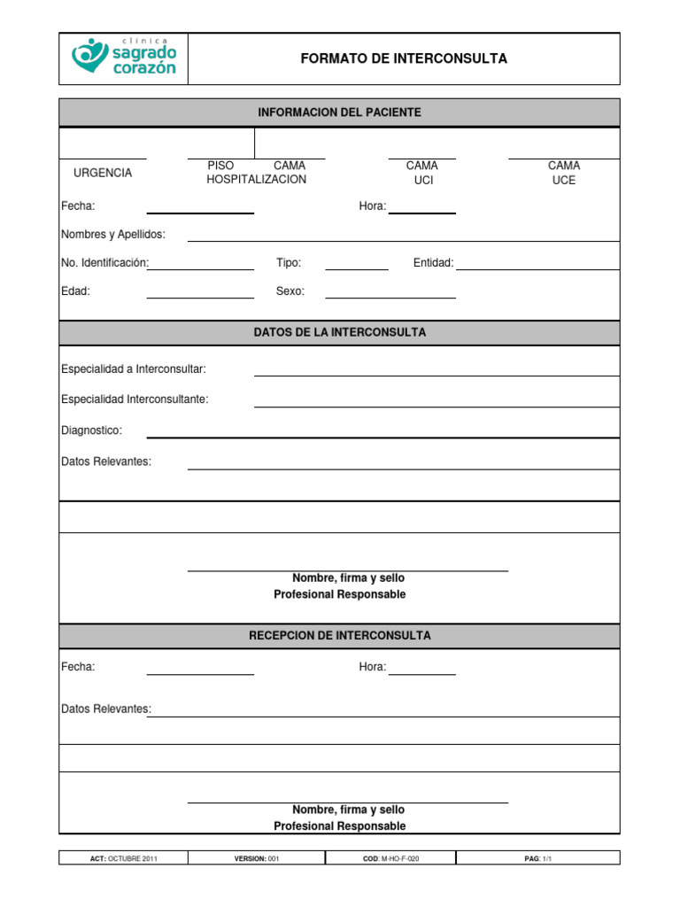 020 Formato-Interconsulta | PDF