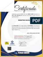 Certificado Monitoria Escolar