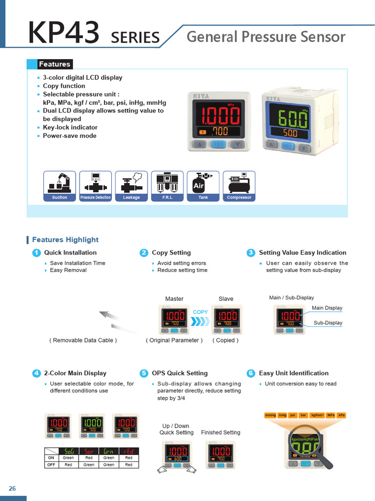 KP43 General Pressure Sensor Overview | PDF