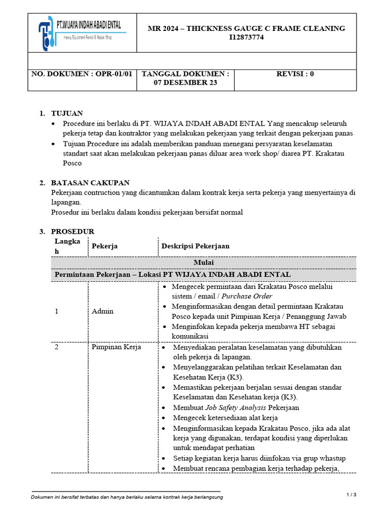 Sop Cleaning | PDF