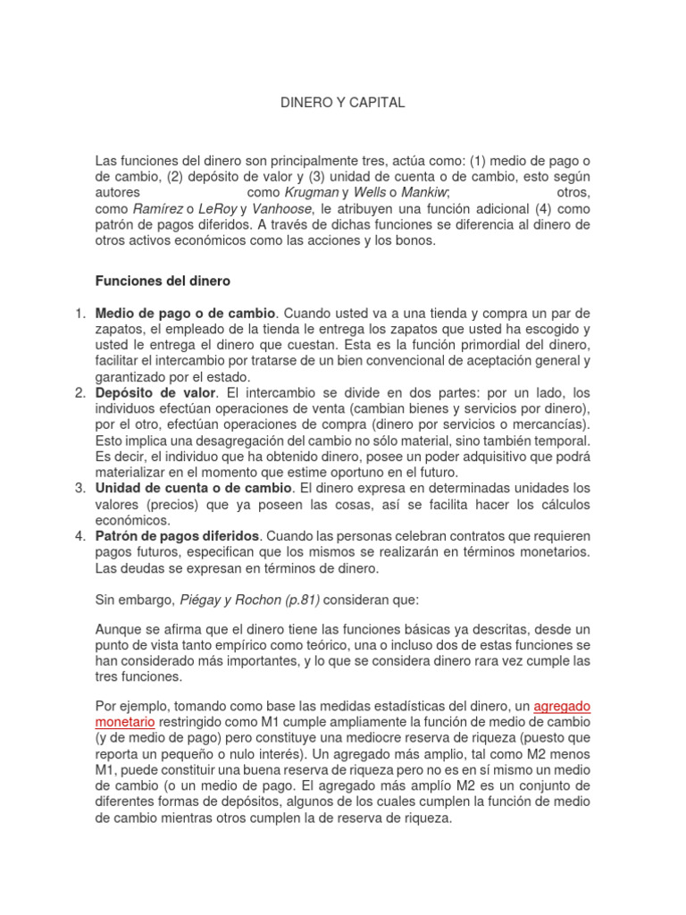 Dinero y Capital | PDF | Finanzas y dinero | Negocios