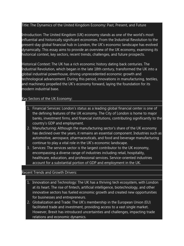 Uk Economy Dataset