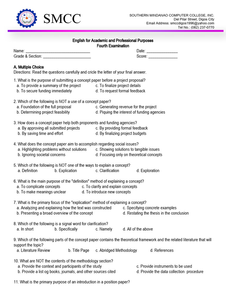 EAPP Exam 4 | PDF