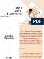 Formulating Evaluative Statements